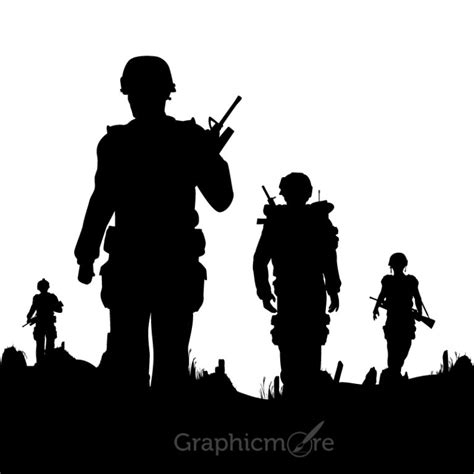 Soldiers Silhouettes Vector Set Design Free Download