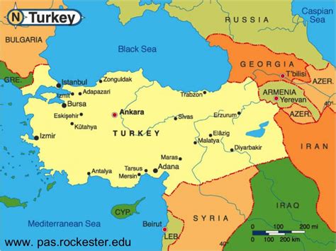 Mapa De Turquía Y Países Limítrofes Mapa De Turquía Y Los Países