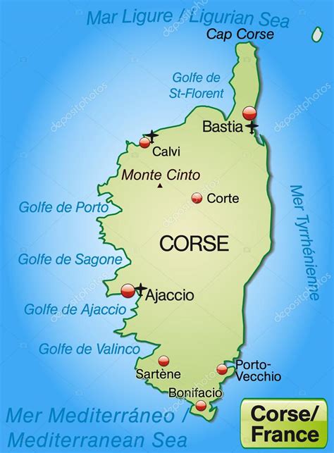 Mapa Korsyki — Grafika Wektorowa © Artalis 40921635