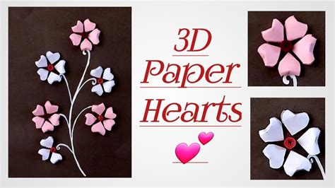13th Tutorial Origami 3d Paper Hearts Youtube