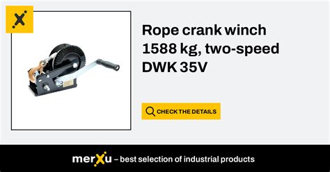 Dragon Winch Rope Crank Winch 1588 Kg Two Speed DWK 35V DWK35V