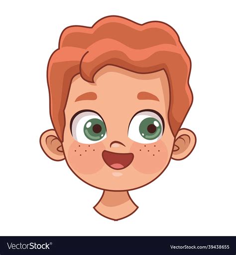 Redhead Little Boy Head Royalty Free Vector Image