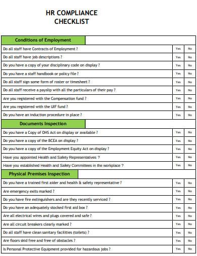 12 Free Hr Compliance Checklist Templates In Pdf Word Pages