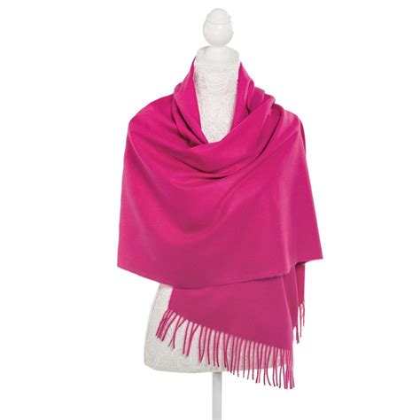 Pashmina Fuchsia Pink Oblong Soft Polyester Scarf