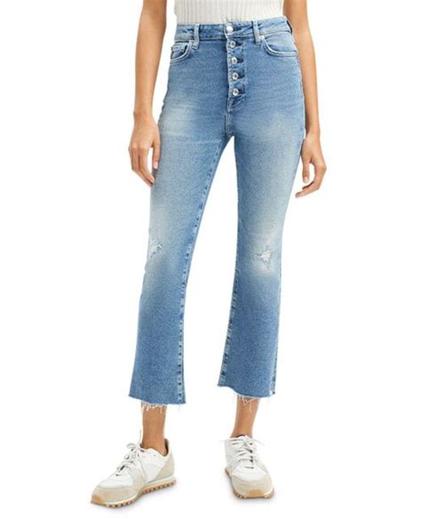 7 for all mankind denim ultra high rise slim kick flare jeans in lv agave in blue lyst