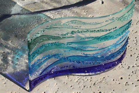Fused Glass Art Rolling Waves 24x 18 Large Glass Etsy Fused Glass Art Fused Glass Fused