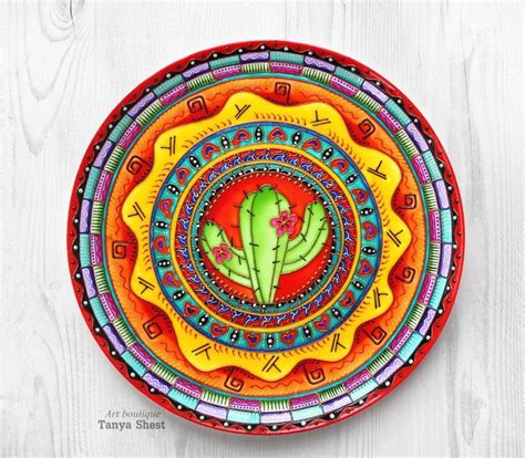 All leviton decorative wall plates can stand up to heavy use while coordinating perfectly with paint or wall coverings. Decorative plate Cactus Hand painted Mexican plate | Etsy ...
