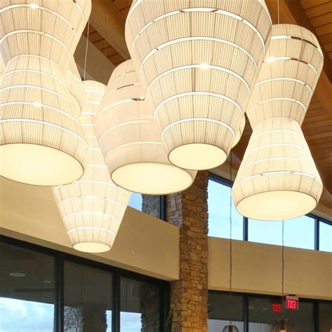 Commercial Led Fabric Pendant Light Clb 00583 E2 Contract Lighting