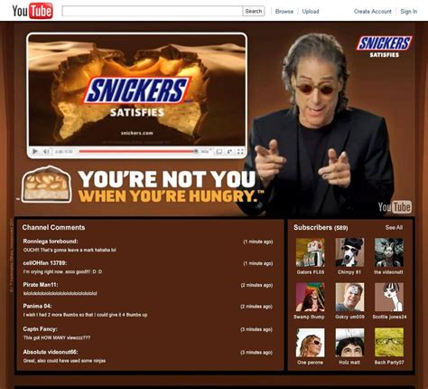 snickers you re not you when you re hungry on youtube ads of the world™ part of the clio