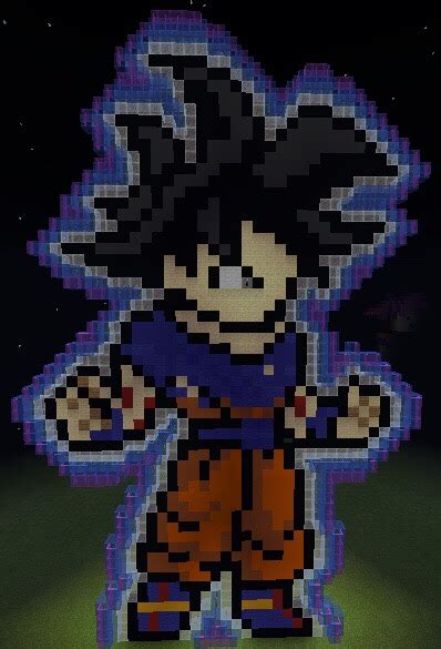 Minecraft Pixel Art Goku Ultra Instinto De Dragon Ball Images And