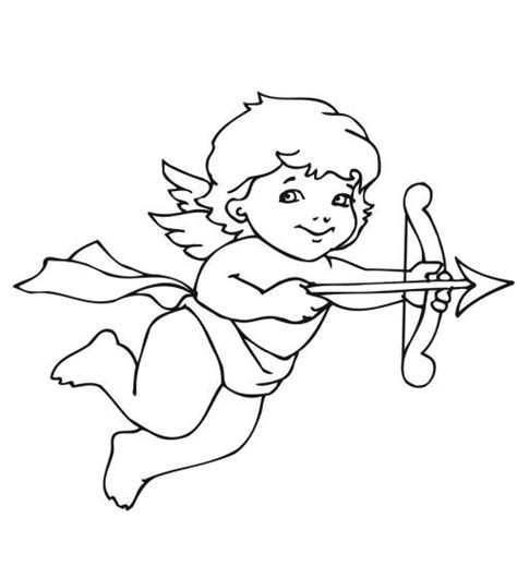 Cute Valentine Cupid Coloring For Kids Coloring Pages Cupid Flower