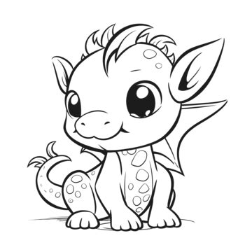 Cartoon Baby Dragon Coloring Pages Outline Sketch Drawing Vector Dragon Cartoon Drawing Dragon