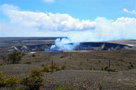 Kilauea Volcano In Volcanoes National Park On Big Island Hawaii Stock