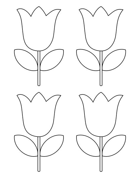 Printable Cut Out Tulip Template
