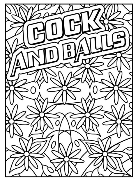 Cock And Balls Swear Word Coloring Page For Etsy