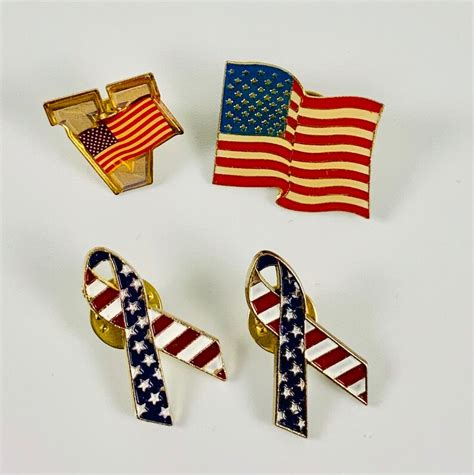 Vintage Patriotic Lapel Pins American Flag V For Etsy Uk