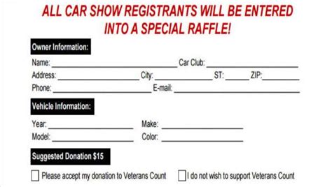 Free 10 Car Show Registration Forms In Pdf Ms Word