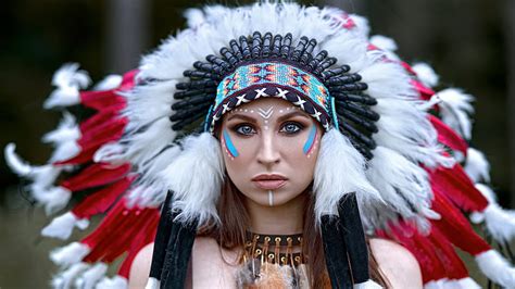 X Px P Free Download Models Model Blue Eyes Girl Headdress Native American