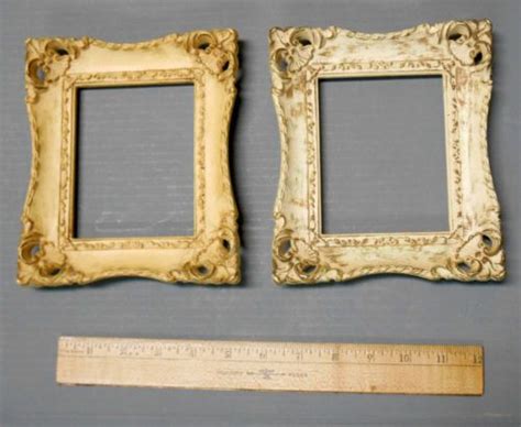 Vintage 2 Pc Ornate Hollywood Regency Shabby Picture Frame Victorian