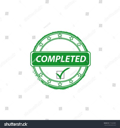 Completed Vector Stamp Tick Stock Vector Royalty Free 371063885