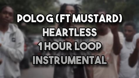 Polo G Ft Mustard Heartless 1 Hour Loop Instrumental Youtube