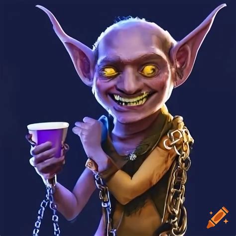 Character Art Of A Grinning Goblin Rapper On Craiyon