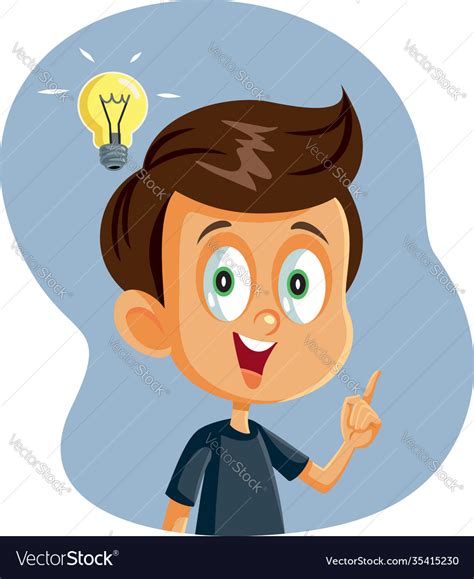 Little Boy Having A Clever Idea Royalty Free Vector Image