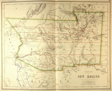 Territory Of New Mexico 1857 Incorporating Parts Of Current Day Az Co