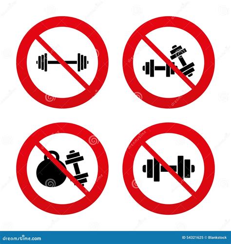 Dumbbells Icons Fitness Sport Symbols Stock Vector Illustration Of