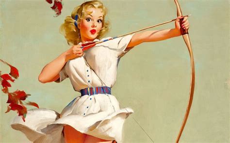 Hd Wallpaper Of Gil Elvgren Bow And Arrow Vintage Pin Up Wallpaper