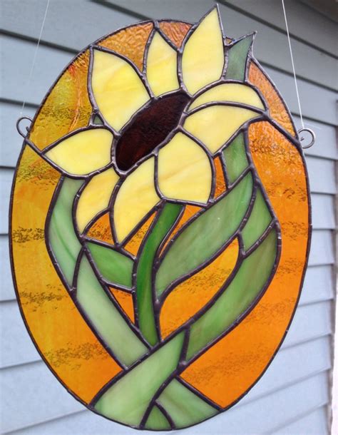 Printable Sunflower Stained Glass Pattern Project Created By Artist