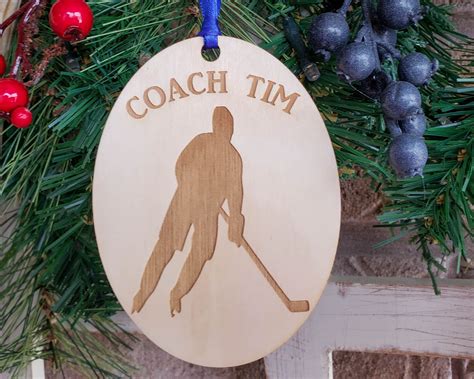 Hockey Coach Christmas Ornament Personalized Coach T Etsy