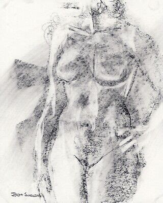 Female Nude Figure Original Graphite Drawing Naked Woman Gesture Pencil Art Bin Picclick