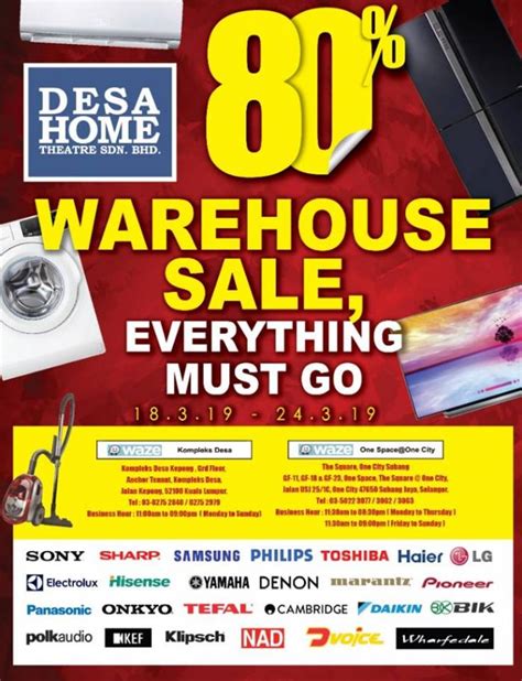 Get official updates on the 2019 thymes annual warehouse sale, straight from thymes. Desa Home Theatre Warehouse Sale Up to 80% off (18 March ...