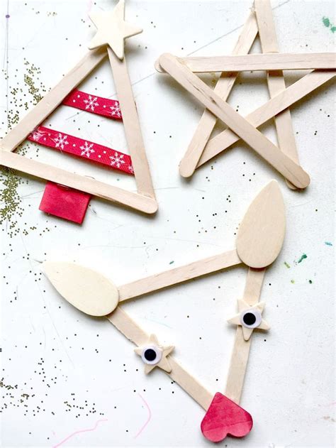 Christmas Popsicle Stick Ornaments For Kids To Make Easy Diy Kids