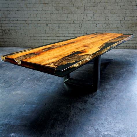 Plateaux de table pour bar, en acier, carrés, en différentes couleurs et dimensions, idéals pour l'extérieur. Plateau de table en bois - SCHORN&GROH - en résine époxy ...