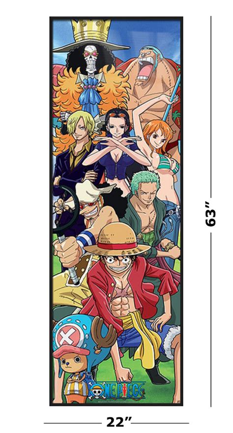 One Piece Framed Manga Tv Show Door Poster Luffy And His Crew Size