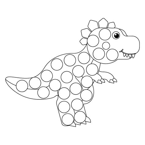 Premium Vector Dinosaur Dot Marker Coloring Pages For Kids Premium Vector