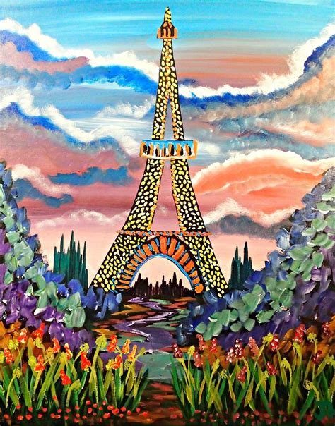 Jennifer Feeling Pink In Paris With Her Eiffel Tower Painting Art