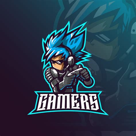 Gamer Mascot Logo Design Vector With Modern Illustration Concept Style