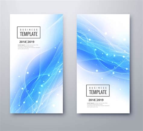 Premium Vector Abstract Blue Wave Banners Set Template Illustration