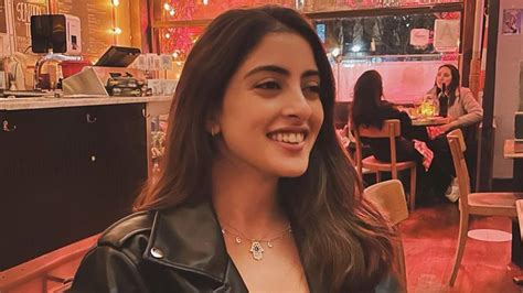 Navya Naveli Nanda In A Red Top And A Black Leather Jacket In New York