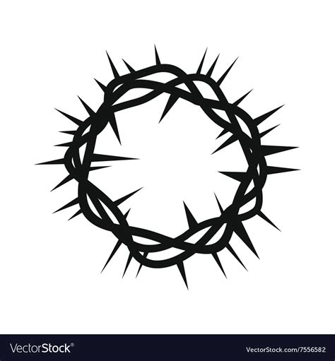 Crown Of Thorns Black Simple Icon Royalty Free Vector Image