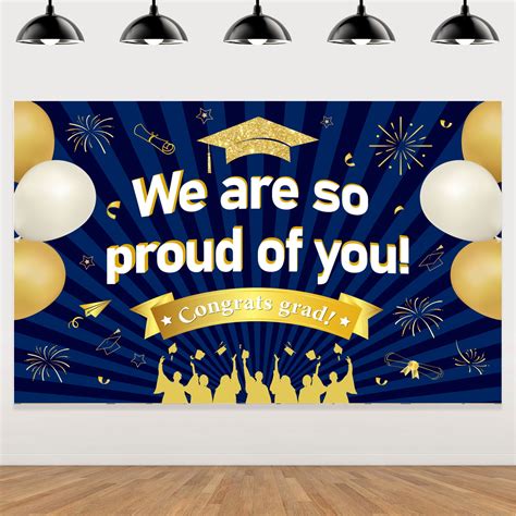 We Are So Proud Of You Banner Graduation Banner Graduation Backdrop