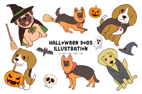 Halloween Dogs Illustration