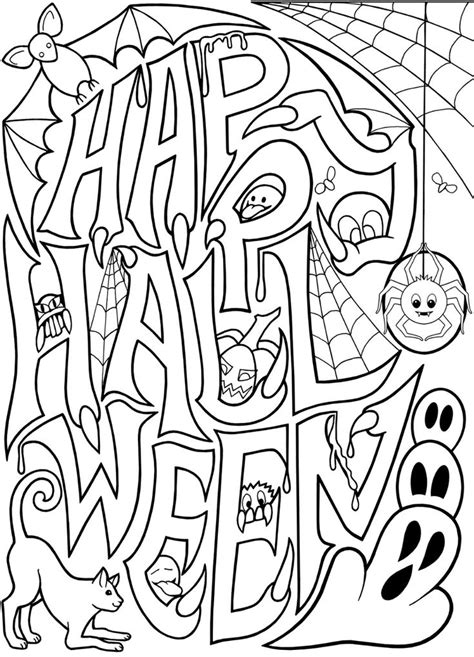 happy halloween coloring pages  adults  worksheets halloween coloring pages printable