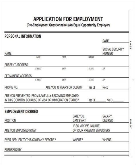 49 Job Application Form Templates Free And Premium Templates