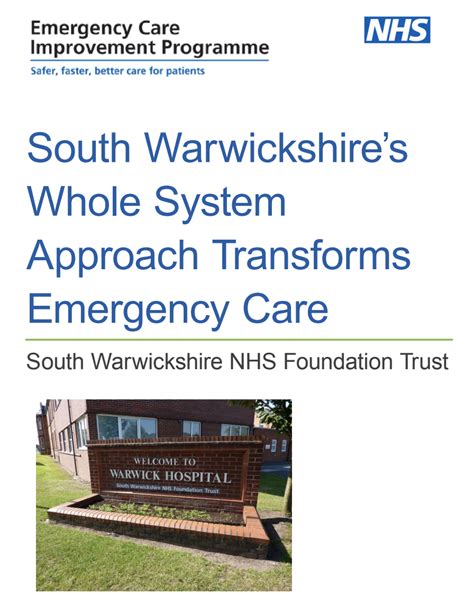 Ecist Case Study South Warwickshires Whole System Approach Transforms