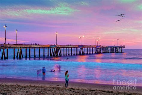 Venice Beach Pier Sunset Photograph By David Zanzinger Pixels