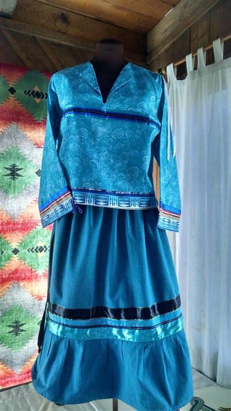 Women S Two Piece Native American Style Ceremonial Regalia In Shades Of Blue C Native